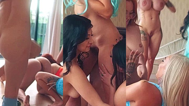 Emma Magnolia her Lesbian friends having fun in the bedroom leaked video