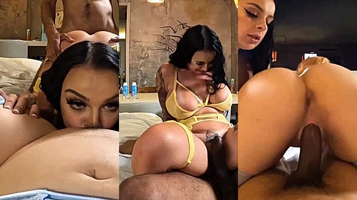 Emma Magnolia threesome enjoying big cock blowjob video