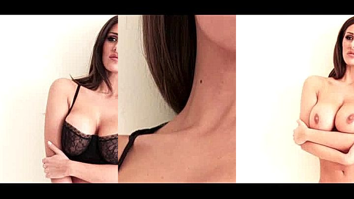 Cute Lucy Pinder showing her big tits leaked photoshoot video