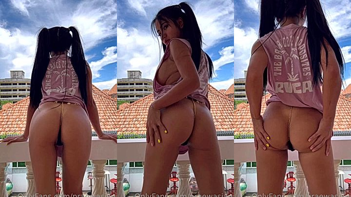 Hot thai girl outdoor teasing Praewasian leaked