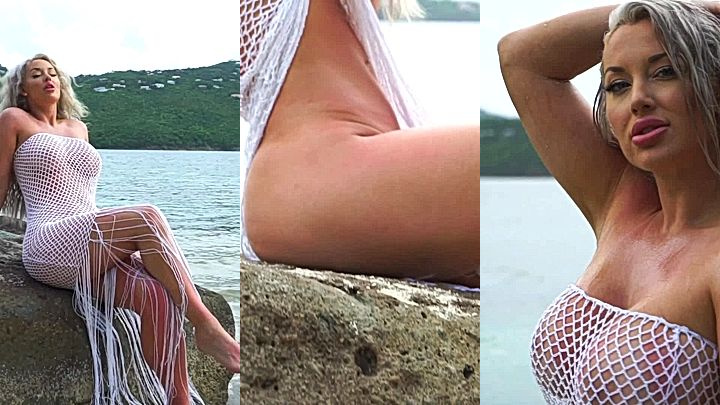 Laci Kay Somers teasing with nude body at beach leaks