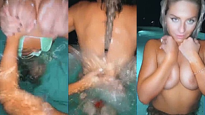 Hot babe Laci Kay Somers teasing with nude body clip leaks at poolside