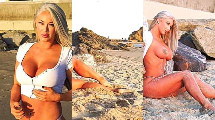 Laci Kay Somers getting nude in the beach leaks