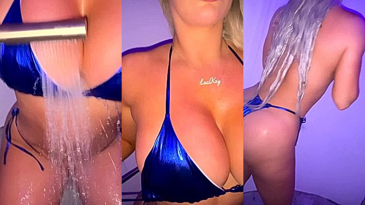 Hot slut Laci Kay Somers teasing with nude shower bath leaks