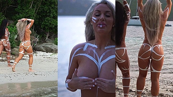 Sexy american girls  getiing nude photo shoot at beach Laci Kay Somers leaks