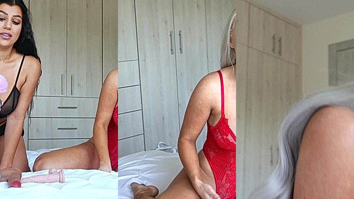 Sexy lesbian girls teasing with sextoy Laci Kay Somers leaks