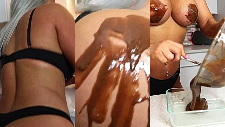Hot babe Laci Kay Somers teasing with chocolate making with nude body leaks