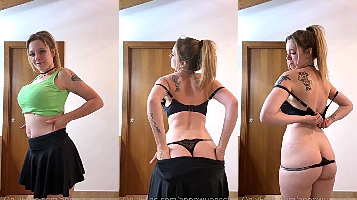busty goddess Anne Wünsche’s slow strip, watch how my body unfold