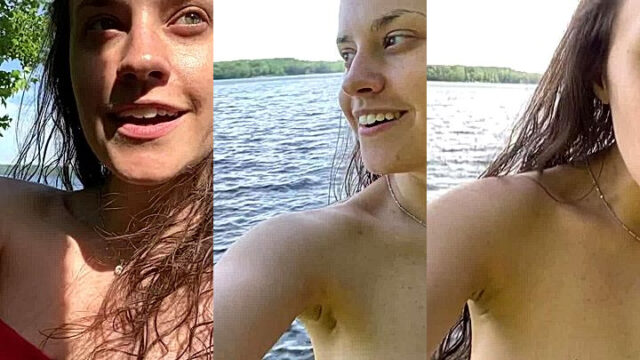 nasty hoe QuinnFinite flashes her massive titties outdoor