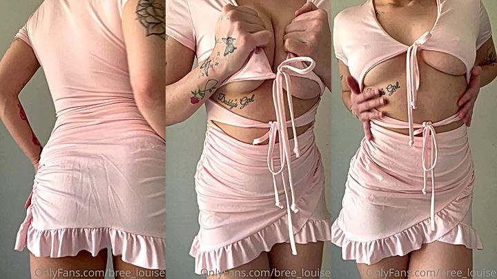 Bree Louise undresses to show off her sexy tits to her subscribers