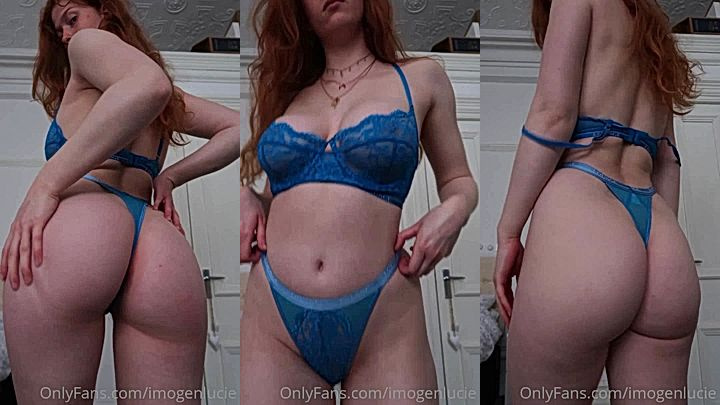 big booty tease, sexy model  Imogen Lucie slam hr ass and rubs her tits all night