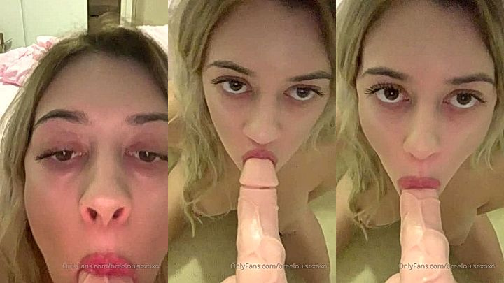 porn video of naughty slut sucking huge dildo , Bree Louise porn video