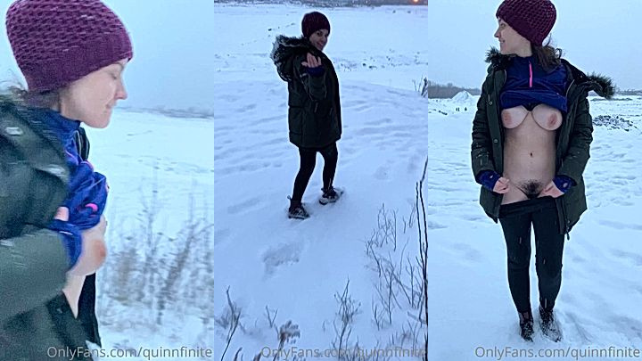 QuinnFinite shows off her tits in public nude leak