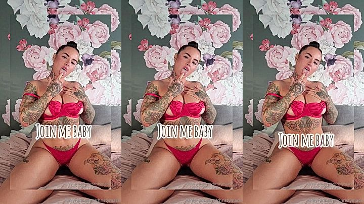 horny model Christy Mack licked her finger as she rubs her whole body