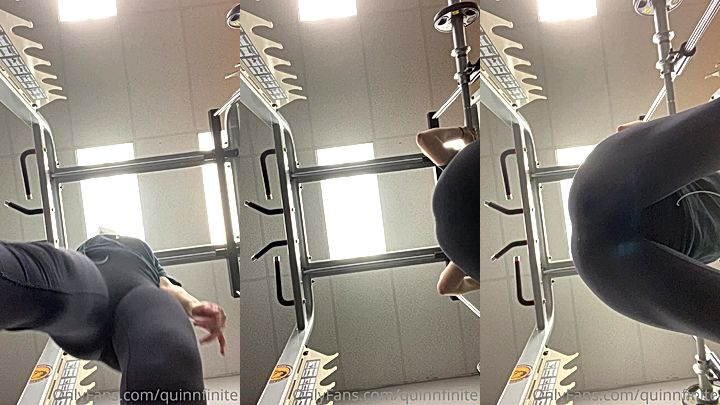 american model QuinnFinite big booty tease in the gym