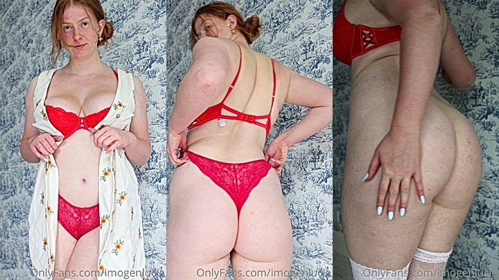 sexy teasing video of big booty angel Imogen Lucie runs her hand all ovr her curves teasing her ass