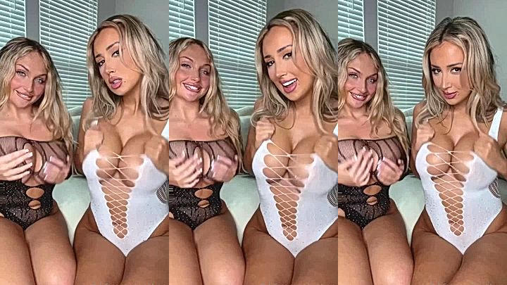 Blairbbyxo and her huge tits friend both show off their amazing tits to please