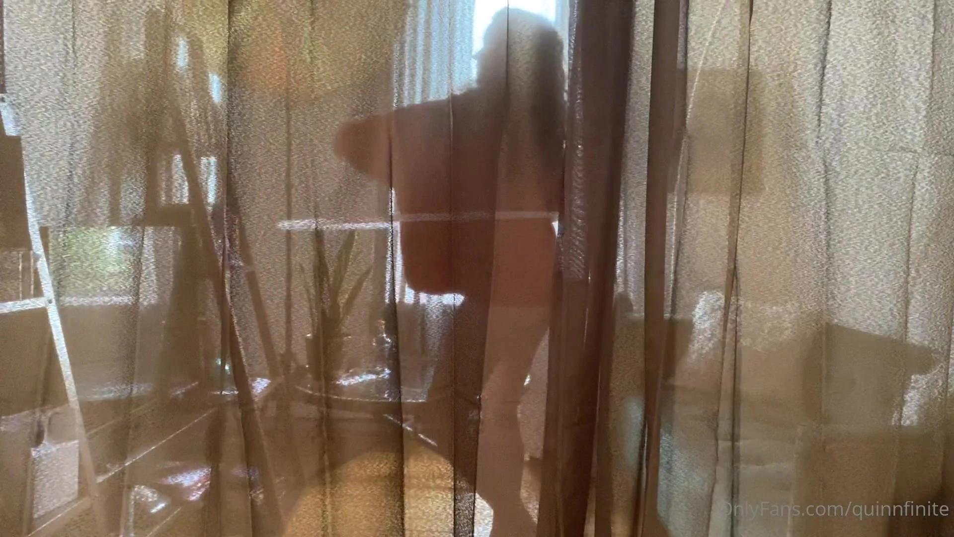 onlyfans queen QuinnFinite dances with the hula hoop naked behind the curtains