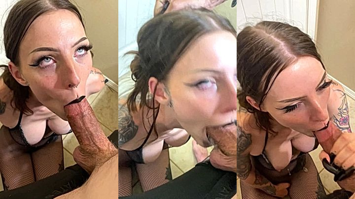 submissive american diva Strawberrysquirtcake slowly gags on huge cock