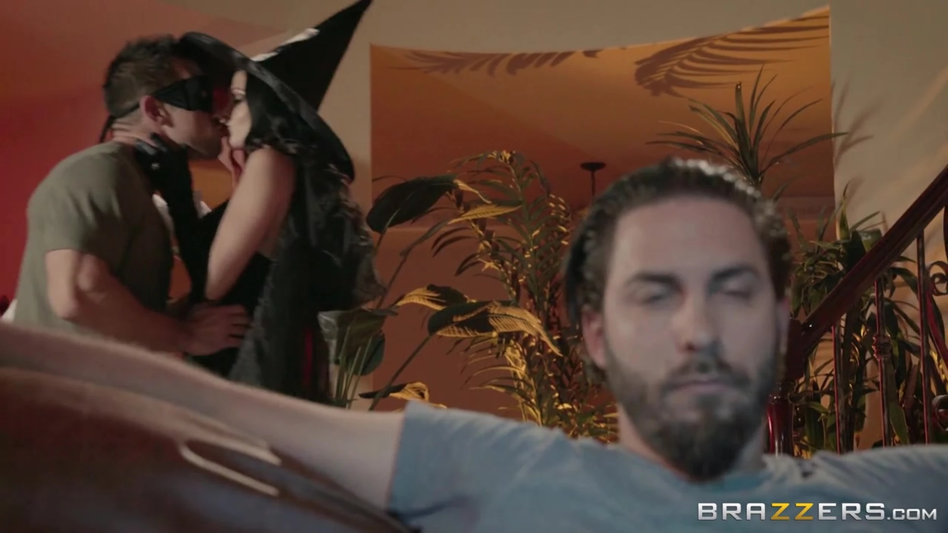 it haloween season i got fucked starnger hard in my halloween costume while my bestfriend was watchig TV, Ariana Marie sex video