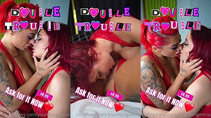 hot sexy chicks yourlilangelmia making out, double trouble onlyfans leak