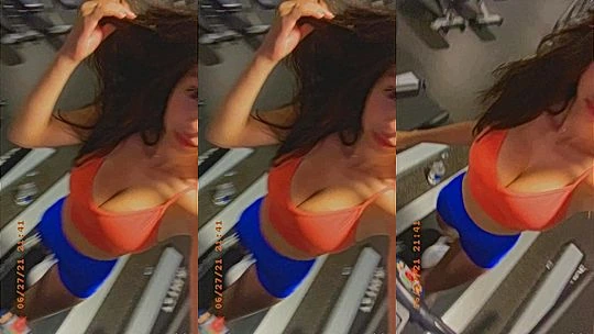 dirty sexy hot model Sophie Mudd at the gym trying to stay in shape for you, leaked teasing video