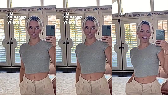 wild blonde babe Lindsey Pelas recorded a video of her showing of her curvy waist