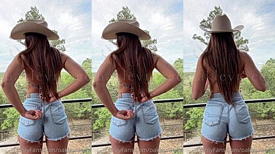 naughty hot sexy wild slut Oakley Rae play with her juicy big boobs on video