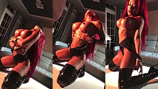 red hair onlyfans model CJ Miles shakes her big ass and rubs her tits