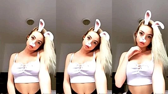 blond naughty onlyfans model  Emma Kotos lift up her lingerie and fondles her tits