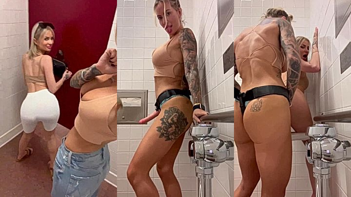 sneaky onlyfans model Viking Barbie gets fuck hard in the bathroom