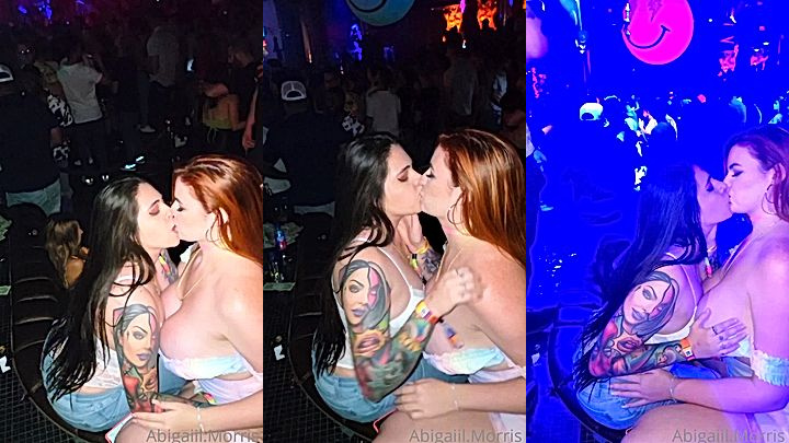 sexy naughty diva Abigaiil Morris kissing her bestie at the club, leaked video