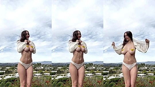 dirty naughty wild horny sexy babe Sophie Mudd naked outdoor having the time of her life, leaked nude