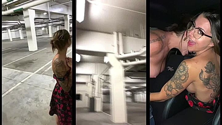 naughty sexy babe Viking Barbie gets her wet pussy fingers in her car and lick there tits horny