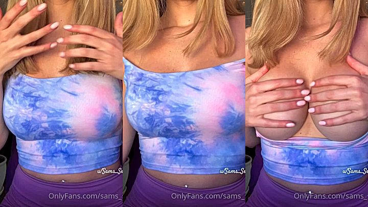 sexy onlyfasn model Sams soles21 tight top can’t contain her massive boobs