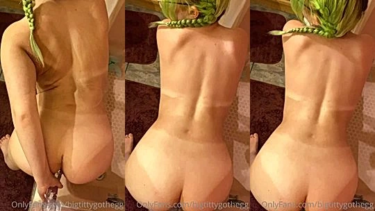 leaked onlyfans girl Bigtittygothegg suck, titty fuck dildo  and dildo fuck herself till she scream leaked onlyfans video
