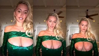 dirty nasty blonde bitch Lindsey Pelas show off her big boobs before she heads out