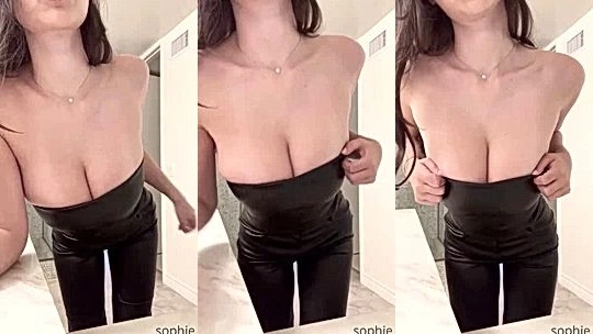 wild babe Sophie Mudd leaning in so you could get a better view of my tits