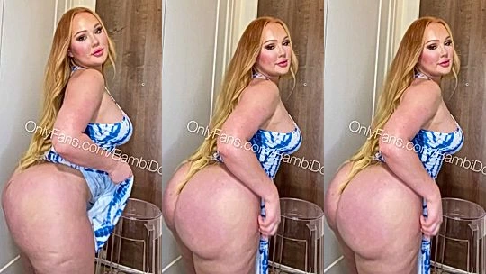 stunning bitch Bambi Doe twerking in gown till her cheeks clap leaked onlyfans video