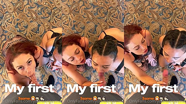 freaky slut yourlilangelmia gives blowjob and fucked threesome sextape