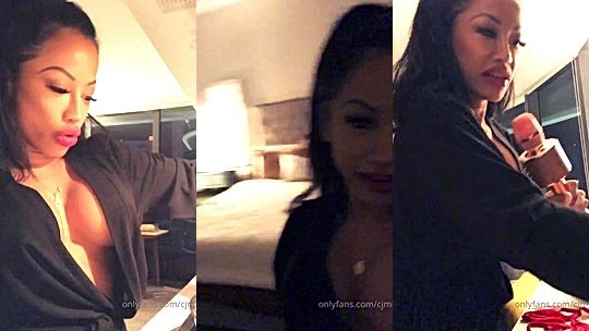 horny girl CJ Miles dirty talk while she flash tits on cam onlyfans leak video