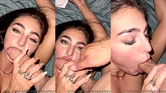 horny girl Emily Rinaudo gently suck cock till shes covered in cum onlyfans leak porn