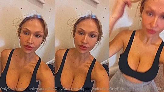 sexy british onlyfans model Sophie Reade takes a selfie and shows her big tits