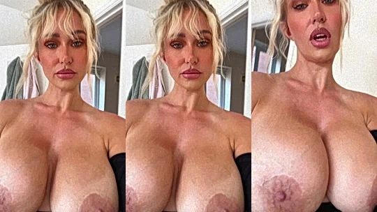 busty onlyfans model Sophie Reade shows her natural big boobs to cam