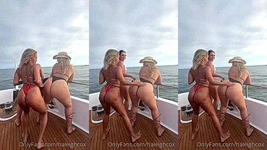 nasty girls on boat bounce and spank each other onlyfans leak video Haleigh Cox