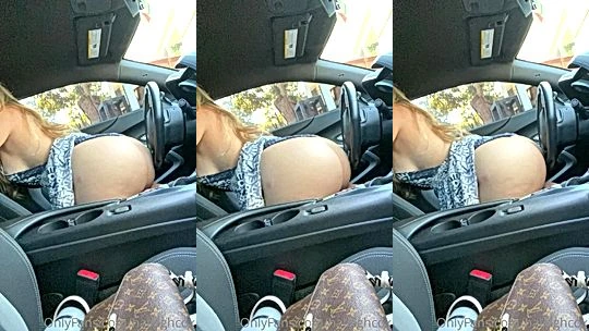 sexy girl Haleigh Cox horny in car and booty tease till she moan soft onlyfans leak video