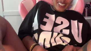 horny ebony slut MissBNasty’s pussy pulsing around my favorite toy